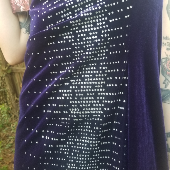 ✧Vintage 90's Purple Sparkly Maxi Dress✧ - Picture 4 of 5